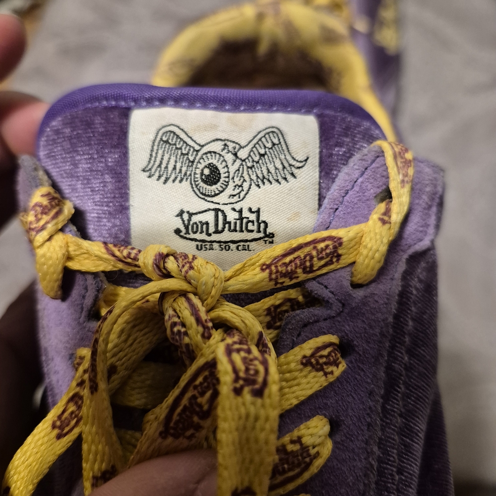 Von Dutch Purple Sneakers with Yellow Highlights - Picture 3 of 4